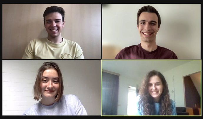 Cuatro estudiantes dela Universitat de Valncia que han quedado los segundos en la final nacional de Business Talents