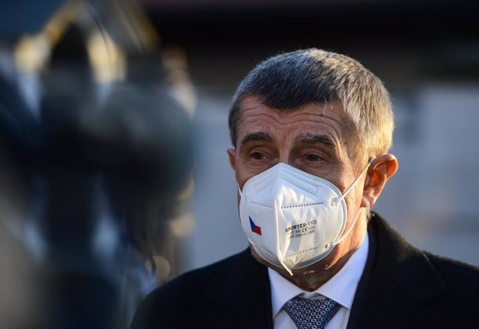 26 April 2021, Czech Republic, Lany: Czech Prime Minister Andrej Babis leaves after a meeting with President Milo Zeman at the Presidential castle in Lany. Photo: Vondrou? Roman/CTK/dpa