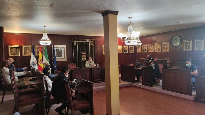 Reunión del Comité del Plan de Emergencias Municipal de Lepe (Huelva).