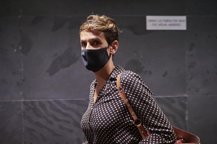 Archivo - La presidenta del Gobierno foral, María Chivite, en el Parlamento de Navarra en una imagen de archivo.