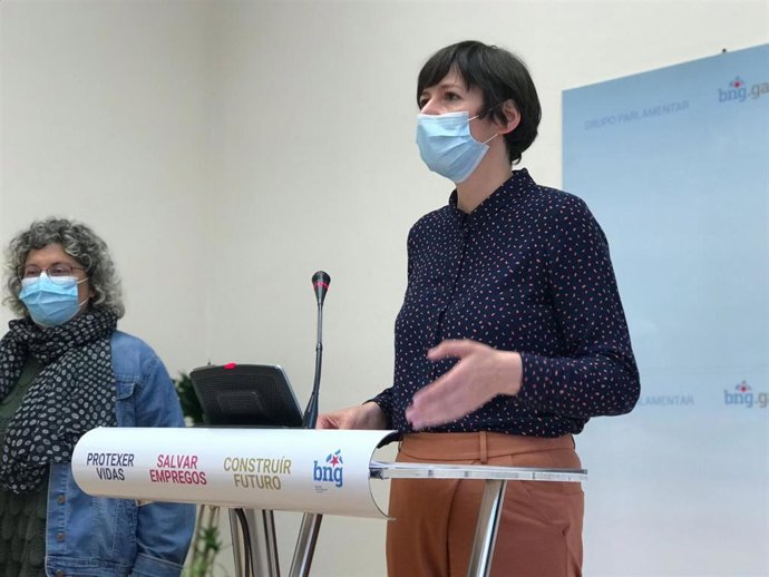 La portavoz nacional del BNG, Ana Pontón, en rueda de prensa este miércoles