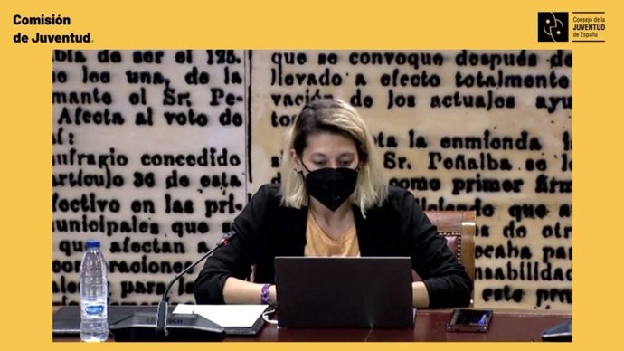 La presidenta del Consejo de la Juventud, Elena Ruiz Cebrián, en el Senado