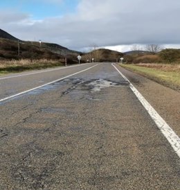 Daños en la N-611 por los temporales de nieve.