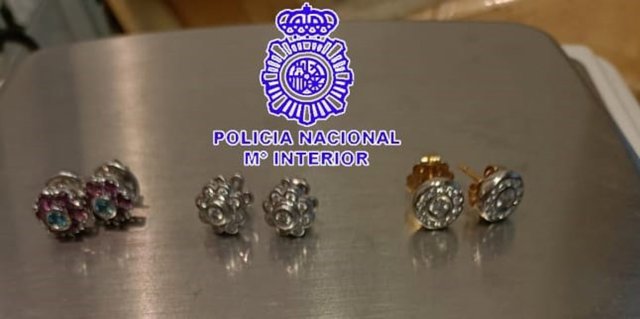 Alhajas intervenidas por la Guardia Civil de Valladolid.