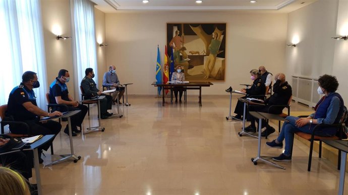 Reunión de seguridad presidida por la Delegada del Gobierno en Asturias, Delia Losa