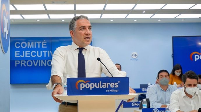 El presidente del PP de Málaga, Elias Bendodo, en Málaga durante la celebración del Comité Ejecutivo Provincial