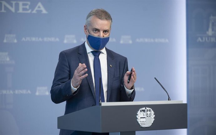 El Lehendakari, Iñigo Urkullu, en comparecencia pública en Vitoria