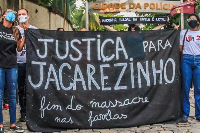 Protesta contra la masacre que se produjo en la favela de Jacarezinho, en el norte de Río de Janeiro, después de la intervención de la Policía contra un grupo de crimen organizado.