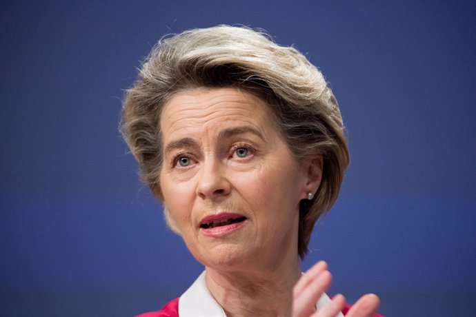 Archivo - HANDOUT - 08 January 2021, Belgium, Brüssel: President of the European Commission Ursula von der Leyen speaks during a press conference on the coronavirus (Covid-19) vaccine doses from Pfizer-BioNTech. Photo: Etienne Ansotte/European Commissio