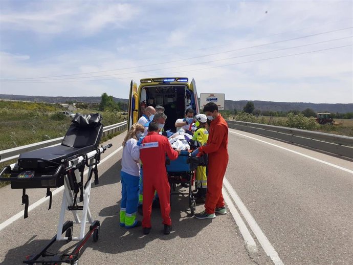 Herido grave un ciclista al caerse en la M-506