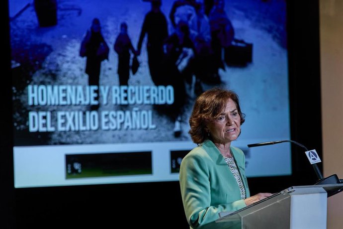 La vicepresidenta primera del Gobierno y ministra de Presidencia, Relaciones con las Cortes y Memoria Democrática, Carmen Calvo