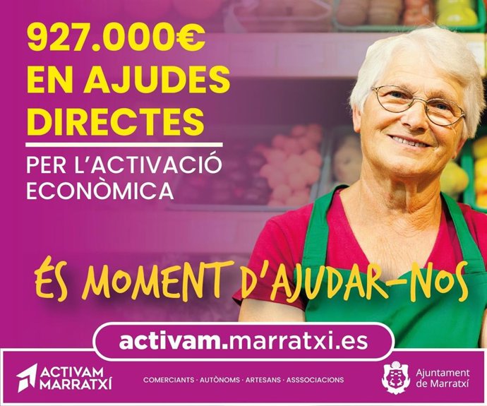 Imagen de la campaña de ayudas para comerciantes y autónomos de Marratxí.