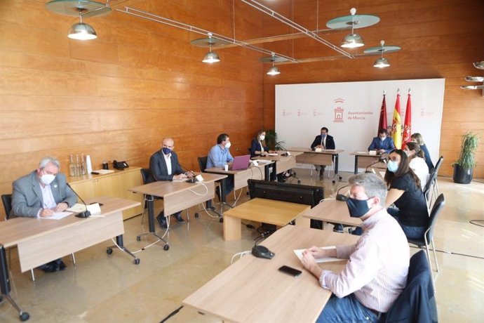 Celebración del Comité COVID en el Ayuntamiento de Murcia