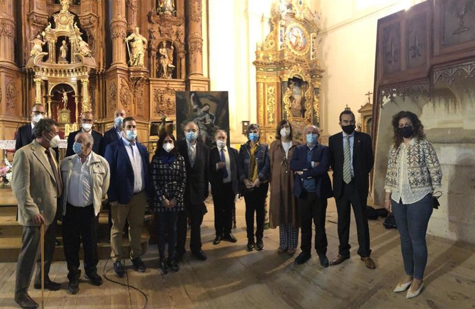 Diputación y Diócesis de Palencia hacen entrega del San Miguel Arcángel restaurado a Frechilla.