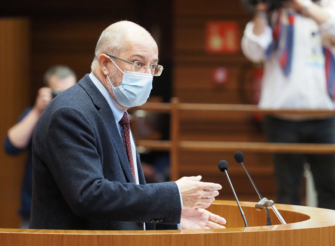 El vicepresidente de la Junta de CyL, Francisco Igea, interviene durante una sesión plenaria en las Cortes de Castilla y León, en Valladolid, Castilla y León, (España), a 22 de marzo de 2021