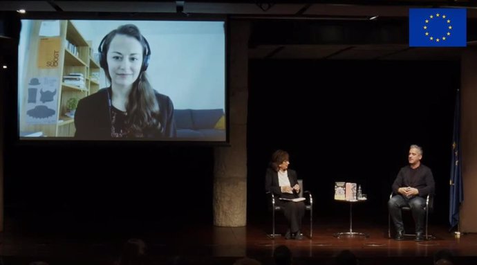 Los escritores Lana Bastasic y José Luís Peixoto participan en un debate sobre la cultura en el futuro europeo en La Pedrera de Barcelona, moderado por la periodista y traductora Pilar del Río, en el Día de Europa.