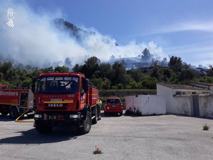 Incendio en Alcalalí (Alicante)