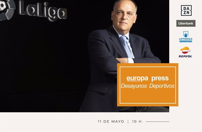El presidente de LaLiga, Javier Tebas, analizará el presente y futuro del organismo en los Desayunos Deportivos de Europa Press.
