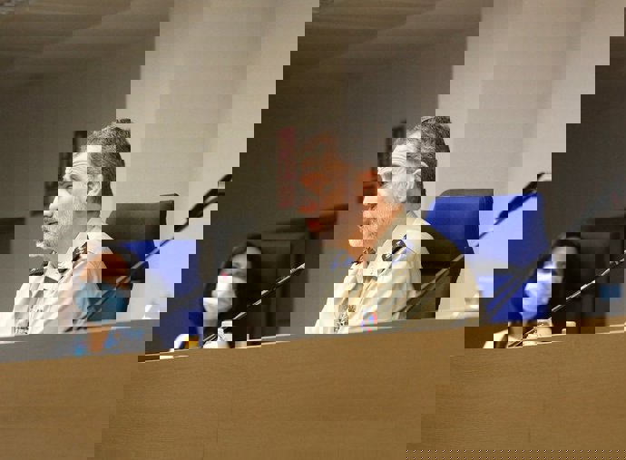 Archivo - El Rey Felipe VI en la videoconferencia por el Día de las Fuerzas Armadas de 2020 en la Base de Retamares