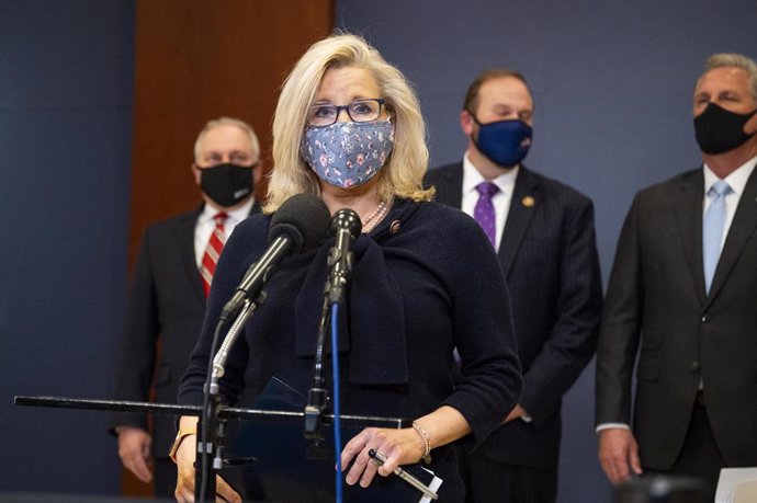 Archivo - 24 February 2021, US, Washington: Republican Representative from Wyoming Liz Cheney speaks during a press conference about the upcoming vote on the next coronavirus relief package at the US Capitol. Photo: Michael Brochstein/ZUMA Wire/dpa