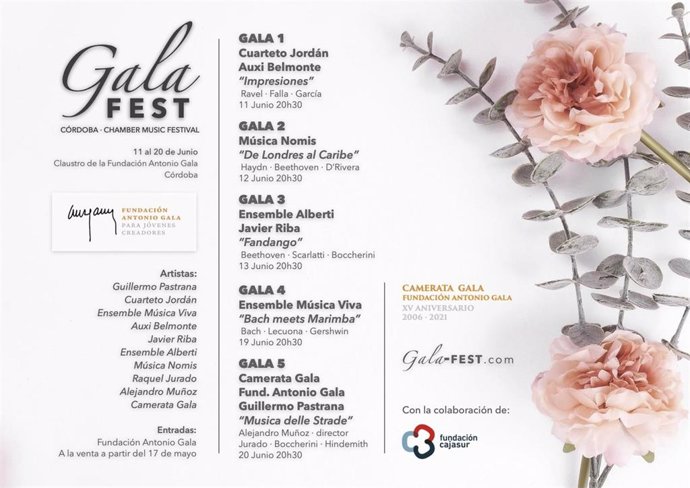 Cartel con la programación del Gala Fest.
