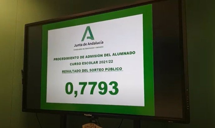 El número 0,7793 resolverá los casos de empate para la escolarización 2021/22