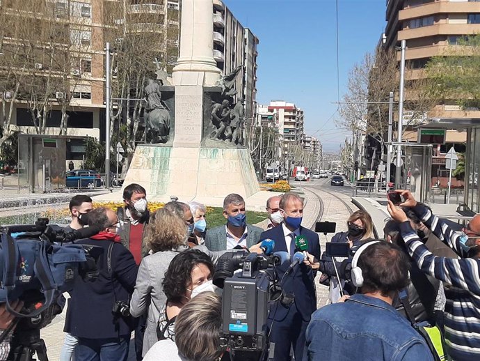 Archivo - Rueda de prensa celebrada el pasado mes de marzo en la que Jaén Merece Más anunció que llevaría el plan Colce a los tribunales/Archivo