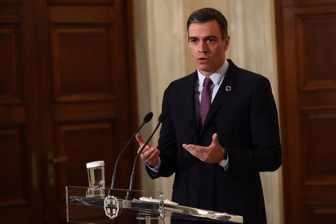 El presidente del Gobierno, Pedro Sánchez, en Atenas (Grecia), tras su reunión con el primer ministro griego, Kyriacos Mitsotakis