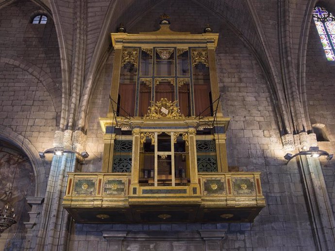 Archivo - Vista general del órgano de la Catedral de Solsona (Lleida) una vez finalizada la actuación de conservación-restauración, en una imagen del 22 de marzo del 2021.