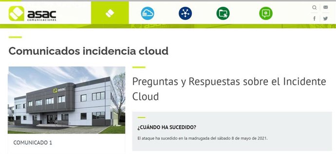 Ciberataque a ASAC Comunicaciones