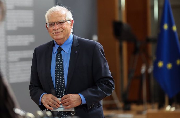 HANDOUT - 10 May 2021, Belgium, Brussels: High Representative of the European Union for Foreign Affairs and Security Policy Josep Borrell arrives to attend the EU Foreign Ministers Council. Photo: Mario Salerno/European Council/dpa - ATTENTION: editoria