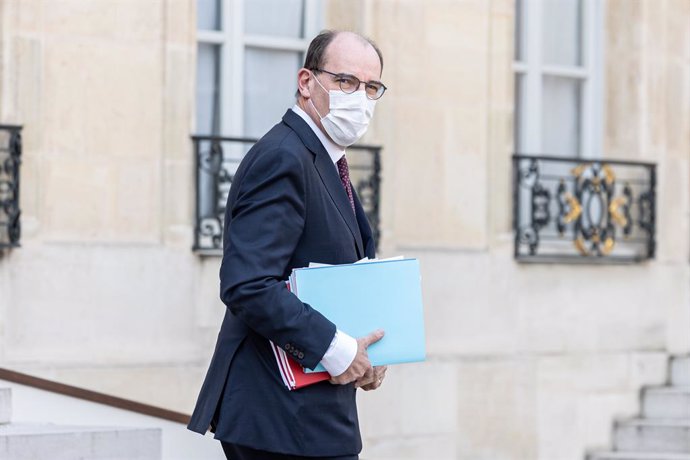 14 April 2021, France, Paris: French Prime Minister Jean Castex leaves the Elysee Palace after the Council of Ministers meeting. Photo: Sadak Souici/Le Pictorium Agency via ZUMA/dpa