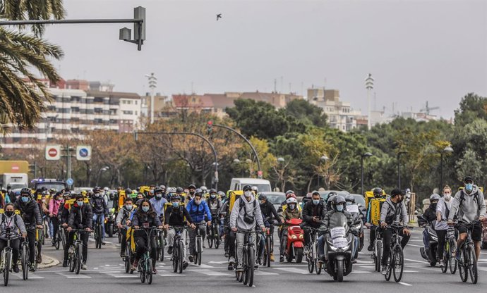 Archivo - Arxiu - Els 'riders' protesten en els carrers de Valncia