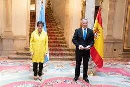 La ministra de Asuntos Exteriores, UE y Cooperación, Arancha González Laya, y su homólogo de Argentina, Felipe Solá