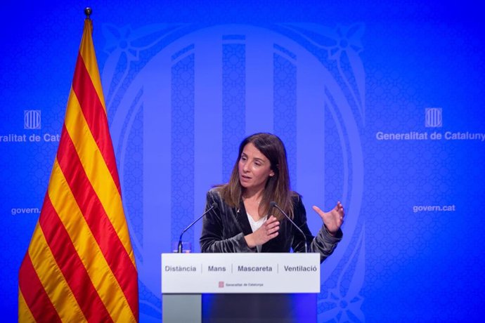 La consellera de Presidncia, Meritxell Budó, ofrece una rueda de prensa posterior a la celebración del Consell Executiu en el Palau de la Generalitat, a 11 de mayo, en Barcelona, Catalunya (España). Budó ha indicado en su comparecencia que "aún hay rec