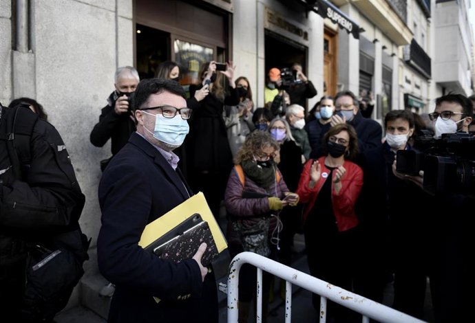 Archivo - El diputado de ERC Joan Josep Nuet a su salida del Tribunal Supremo, en Madrid (España), a 24 de marzo de 2021