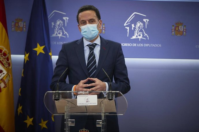 El portavoz adjunto de Ciudadanos en el Congreso de los Diputados, Edmundo Bal, en una rueda de prensa tras la Junta de Portavoces de la Cámara Baja.