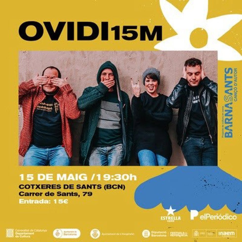 Cartel del concierto de Ovidi4 con motivo del décimo aniversario del 15M