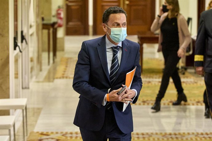 El vicesecretario general de Ciudadanos, Edmundo Bal, a su llegada a una Junta de Portavoces, a 11 de mayo de 2021, en el Congreso de los Diputados, Madrid, (España).