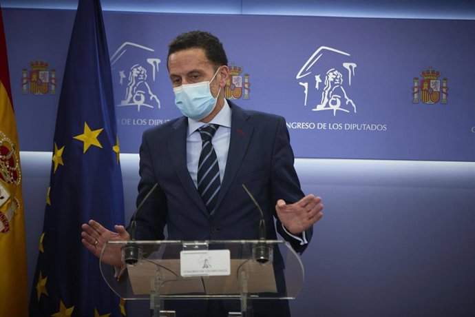 El portavoz adjunto de Ciudadanos en el Congreso de los Diputados, Edmundo Bal, en una rueda de prensa tras la Junta de Portavoces de la Cámara Baja.