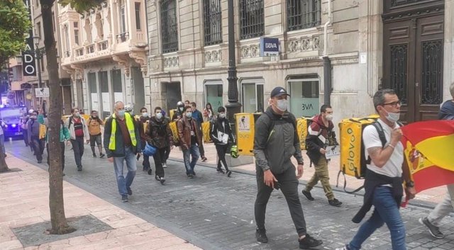 Archivo - Arxiu - Manifestació de 'riders'.