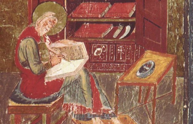 Miniatura del Codex Amiantinus, de tipo bizantino.