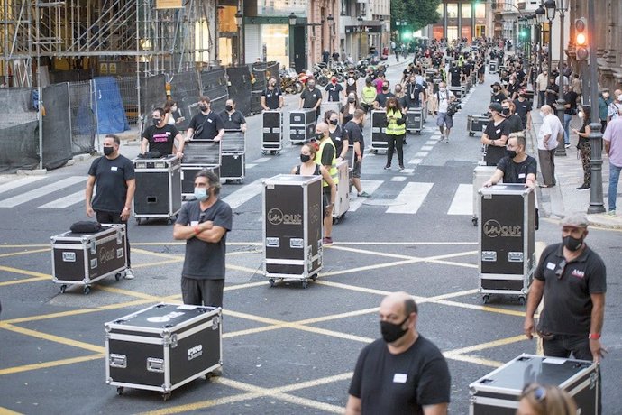 Protesta de representantes del sector del espectáculo