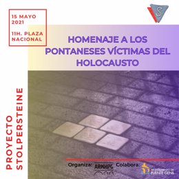 Cartel del homenaje a los pontaneses víctimas del holocausto.