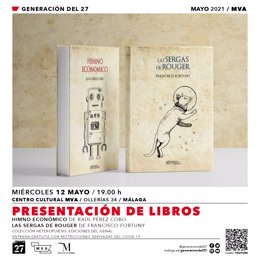 Cartel presentación de los poemarios 'Himno económico' de Raúl López Cobo y 'Las sergas de Rouger'