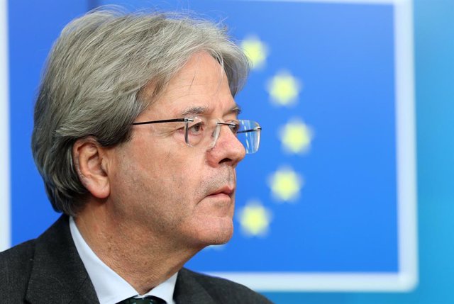 Archivo - HANDOUT - 15 February 2021, Belgium, Brussels: European Commissioner for Economy Paolo Gentiloni speaks during a press conference after a virtual Eurogroup meeting. Photo: Zucchi Enzo/EU Council/dpa - ATTENTION: editorial use only and only if 