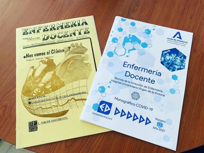 Profesionales de Enfermería del Hospital Virgen de Victoria recuperan una revista con 37 años de historia