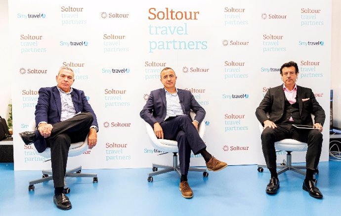 El equipo directivo de  Soltour Travel Partners: Javier Castillo, Tomeu Bennasar y José María Hoyos.