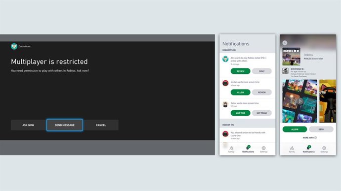 Restricciones al multijugador de Xbox Family Settings.