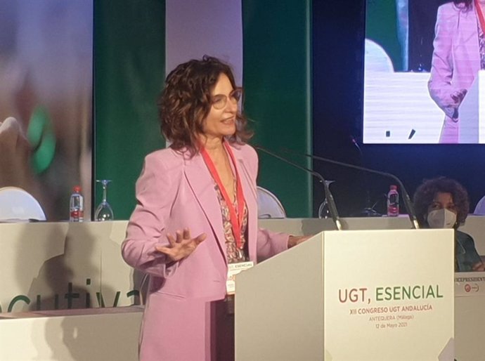 María Jesús Montero, ministra de Hacienda, en el 12 congreso de UGT Andalucía